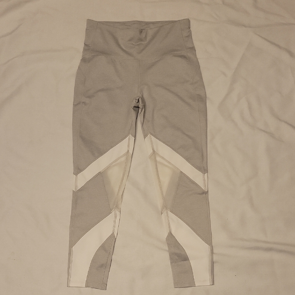 Women's Gray and White Leggings